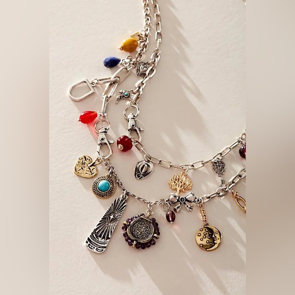 Free People Maxamillion Charm Necklace in World Traveler - Picture 2 of 4